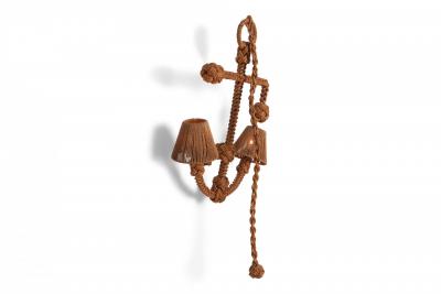  Adrien Audoux Frida Minet Audoux Minet Anchor Rope Sconce 1960s