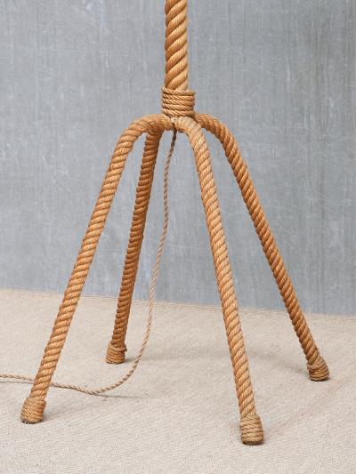  Adrien Audoux Frida Minet Audoux Minet Four Legged Floor Lamp in Braided Rope France 1950s