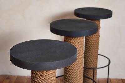  Adrien Audoux Frida Minet Audoux Minet Rope Bar Stools Set of 3