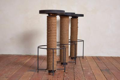  Adrien Audoux Frida Minet Audoux Minet Rope Bar Stools Set of 3