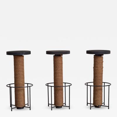  Adrien Audoux Frida Minet Audoux Minet Rope Bar Stools Set of 3