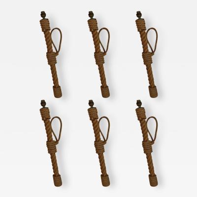  Adrien Audoux Frida Minet Audoux Minet rarest set of 6 torch shaped rope sconces