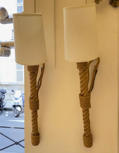  Adrien Audoux Frida Minet Audoux Minet spectacular pair of torch shaped sconces