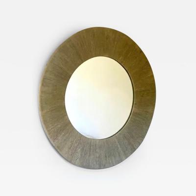  Adrien Audoux Frida Minet Large Round French Modern Craftsman Sunburst Mirror in Cord Rope Audoux Minet