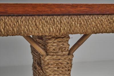  Adrien Audoux Frida Minet Oak Veneer Dining Table by Audoux and Minet France 1st Half of the 20th Century