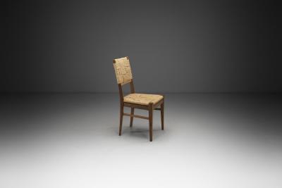  Adrien Audoux Frida Minet Oak and Woven Rope Chair by Audoux Minet France Mid 20th Century