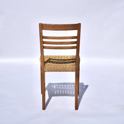  Adrien Audoux Frida Minet Pair of Rope Beech Wood Chairs by Frida Minet Adrien Audoux for Vibo Vesoul