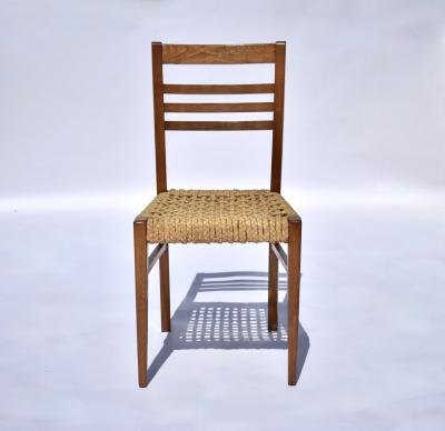  Adrien Audoux Frida Minet Pair of Rope Beech Wood Chairs by Frida Minet Adrien Audoux for Vibo Vesoul