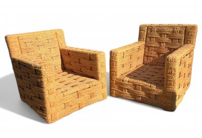  Adrien Audoux Frida Minet Pair of armchairs by Adrien Audoux et Frida Minnet
