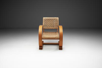  Adrien Audoux Frida Minet Rope Armchair by Adrien Audoux and Frida Minet for Vibo Vesoul France ca 1950s