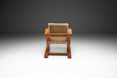  Adrien Audoux Frida Minet Rope Armchair by Adrien Audoux and Frida Minet for Vibo Vesoul France ca 1950s