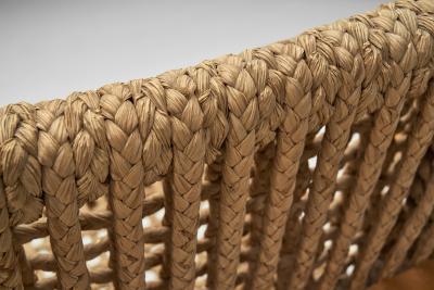  Adrien Audoux Frida Minet Rope Armchair by Adrien Audoux and Frida Minet for Vibo Vesoul France ca 1950s
