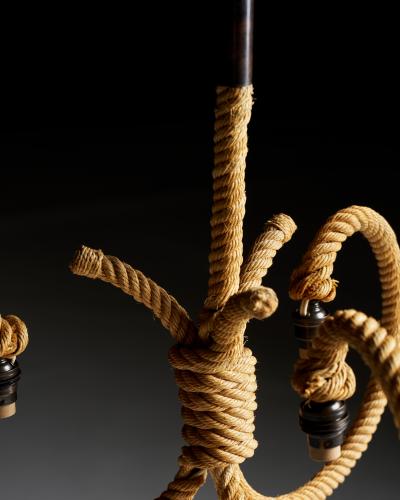  Adrien Audoux Frida Minet Rope Ceiling Light by Audoux and Minet France c 1960