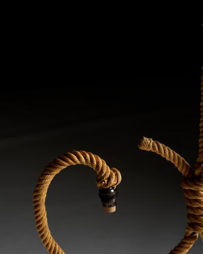  Adrien Audoux Frida Minet Rope Ceiling Light by Audoux and Minet France c 1960