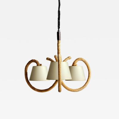  Adrien Audoux Frida Minet Rope Ceiling Light by Audoux and Minet France c 1960