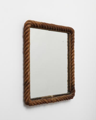  Adrien Audoux Frida Minet Rope and Mirrored Glass by Audoux and Minet France c 1960