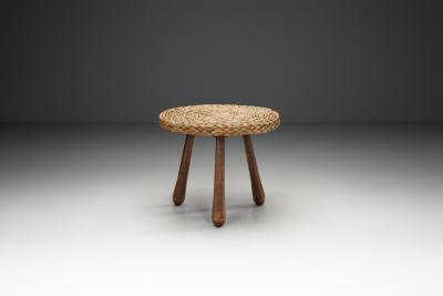  Adrien Audoux Frida Minet Woven Wicker Coffee Table Europe Mid 20th Century