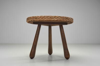  Adrien Audoux Frida Minet Woven Wicker Coffee Table Europe Mid 20th Century