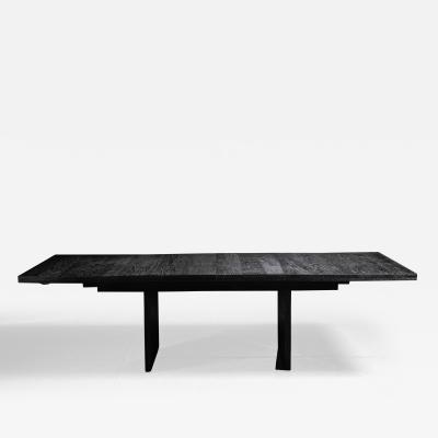  Aeterna Furniture 1957 Extendable Handcrafted Black Oak Dining Table