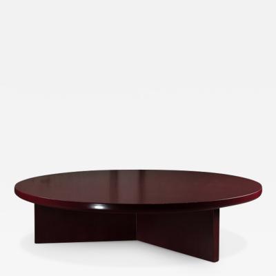  Aeterna Furniture Modern Circular Deep Dark Red Coffee Table