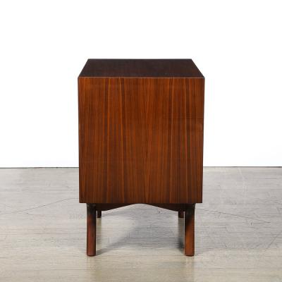  Albert Parvin Co Mid Century Book Matched Walnut Diamond Front Nightstands by Albert Parvin