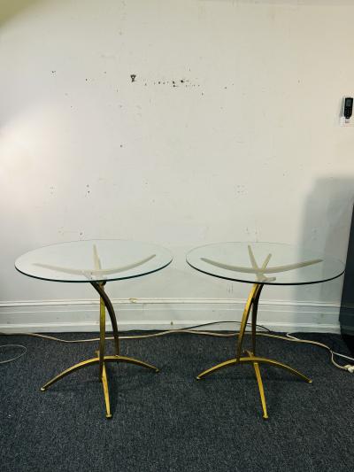  Alberto Deigo Giacometti BRUTALIST GILT METAL TABLES IN THE MANNER OF GIACOMETTI