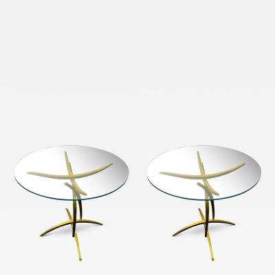  Alberto Deigo Giacometti BRUTALIST GILT METAL TABLES IN THE MANNER OF GIACOMETTI