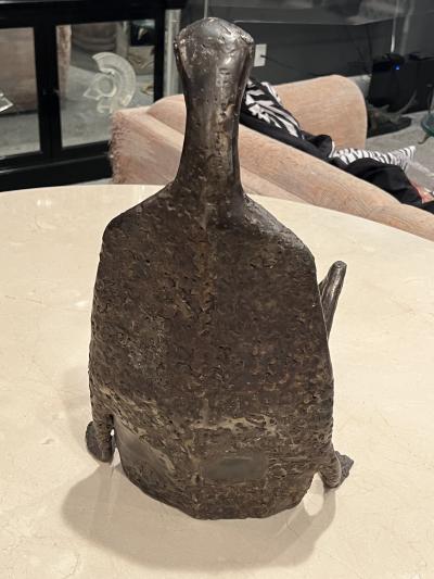  Alberto Deigo Giacometti UNUSUAL FORM BRUTALIST BRONZE SITTING MAN ATTRIBUTED TO ALBERTO GIACCOMETTI