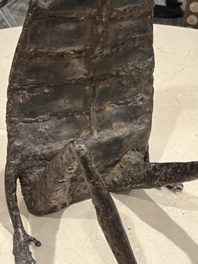  Alberto Deigo Giacometti UNUSUAL FORM BRUTALIST BRONZE SITTING MAN ATTRIBUTED TO ALBERTO GIACCOMETTI