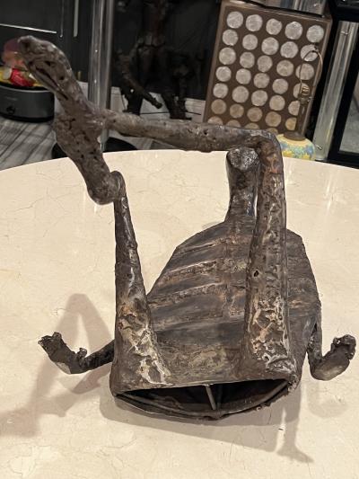  Alberto Deigo Giacometti UNUSUAL FORM BRUTALIST BRONZE SITTING MAN ATTRIBUTED TO ALBERTO GIACCOMETTI