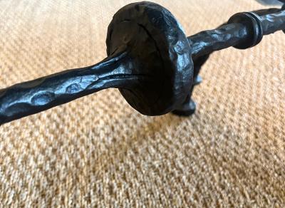  Alberto Diego Giacometti 2 French Modern Neoclassical Bronze Benches Side Tables in Style of Giacometti