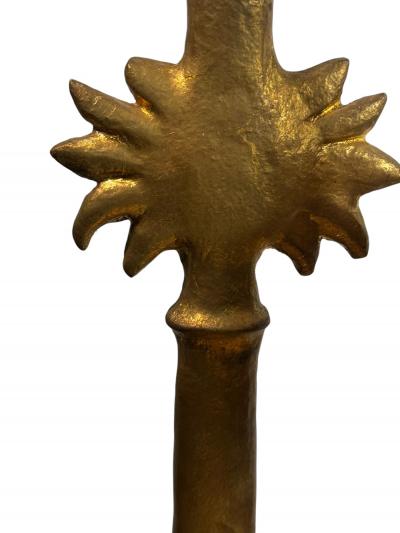  Alberto Diego Giacometti GIACOMETTI GOLD LEAF RESIN SUNBURST ETOILE TABLE LAMPS