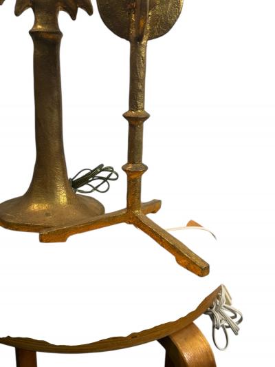  Alberto Diego Giacometti GIACOMETTI GOLD LEAF RESIN SUNBURST ETOILE TABLE LAMPS