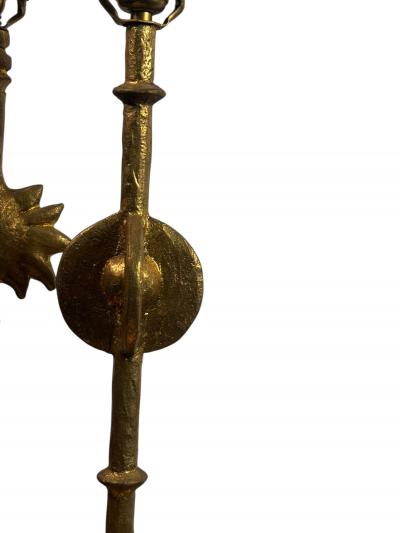  Alberto Diego Giacometti GIACOMETTI GOLD LEAF RESIN SUNBURST ETOILE TABLE LAMPS