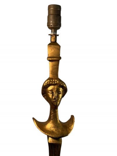  Alberto Diego Giacometti GILT BRONZE PAIR OF TETE DE FEMME FLOOR LAMPS AFTER DIEGO GIACOMETTI