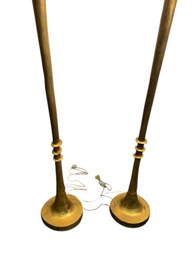  Alberto Diego Giacometti GILT BRONZE PAIR OF TETE DE FEMME FLOOR LAMPS AFTER DIEGO GIACOMETTI