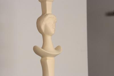  Alberto Diego Giacometti Vintage Figural Resin T te de Femme Caryatid Floor Lamp After Giacometti