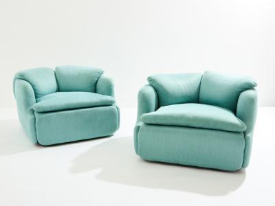  Alberto Rosselli Saporiti Alberto Rosselli for Saporiti pair of Confidential armchairs 1970