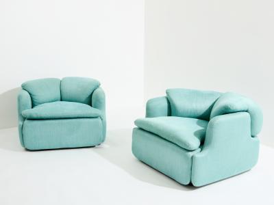  Alberto Rosselli Saporiti Alberto Rosselli for Saporiti pair of Confidential armchairs 1970