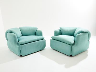  Alberto Rosselli Saporiti Alberto Rosselli for Saporiti pair of Confidential armchairs 1970