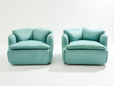  Alberto Rosselli Saporiti Alberto Rosselli for Saporiti pair of Confidential armchairs 1970