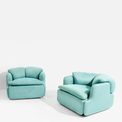 Alberto Rosselli Saporiti Alberto Rosselli for Saporiti pair of Confidential armchairs 1970