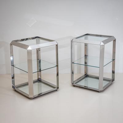  Alberto Rosselli Saporiti Pair of P800 Side Tables by Alberto Rosselli for Saporiti Italy 1970s