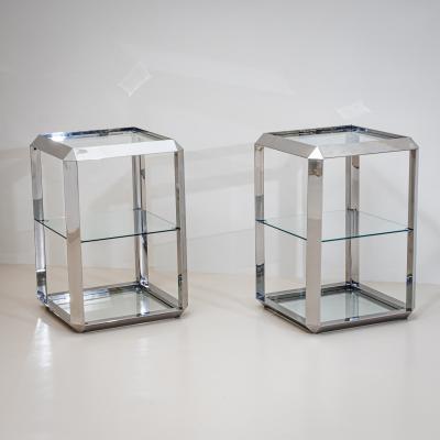  Alberto Rosselli Saporiti Pair of P800 Side Tables by Alberto Rosselli for Saporiti Italy 1970s