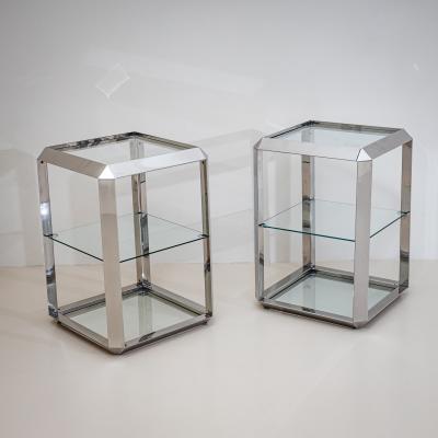  Alberto Rosselli Saporiti Pair of P800 Side Tables by Alberto Rosselli for Saporiti Italy 1970s