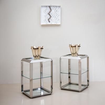  Alberto Rosselli Saporiti Pair of P800 Side Tables by Alberto Rosselli for Saporiti Italy 1970s