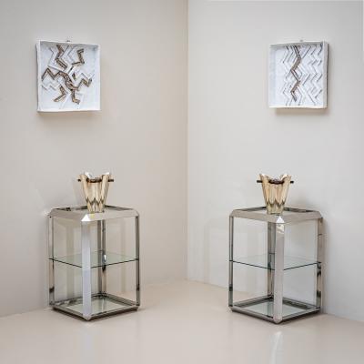  Alberto Rosselli Saporiti Pair of P800 Side Tables by Alberto Rosselli for Saporiti Italy 1970s