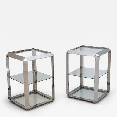  Alberto Rosselli Saporiti Pair of P800 Side Tables by Alberto Rosselli for Saporiti Italy 1970s