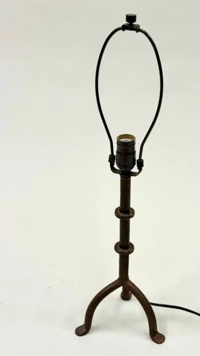  Alberto and Diego Giacometti French Mid Century Wrought Iron Table Lamps in the Style of Giacometti