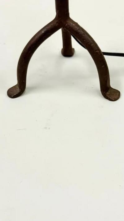  Alberto and Diego Giacometti French Mid Century Wrought Iron Table Lamps in the Style of Giacometti